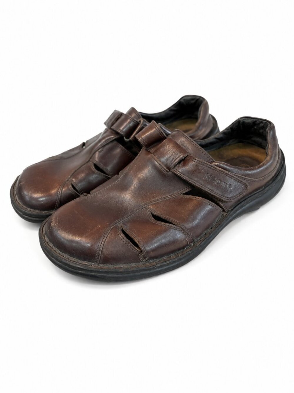 NAOT Brown Leather Fisherman Comfort Walking Sandals Mens US 12 - Picture 2 of 6